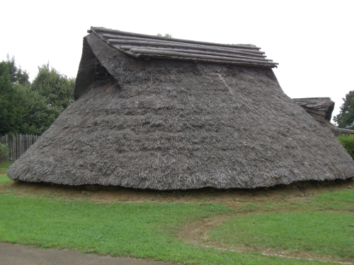 Flared roof of chieftain's residence, Otsu village 