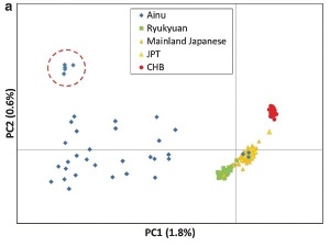 Genetic affinity of three human populations in Japanese Archipelago and Chinese based on genome-wide SNP data